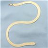 Image 1 : 16 Inch Liquid Gold Wide Herringbone Necklace in 14k Yellow Gold