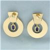 Image 2 : AAA Tanzanite Doorknocker Earrings in 14k Yellow Gold