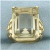 Image 1 : Citrine Solitaire Statement Ring in 14k Yellow Gold