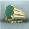 Image 2 : Jade Solitaire Statement Ring in 14k Yellow Gold