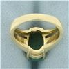 Image 4 : Jade Solitaire Statement Ring in 14k Yellow Gold