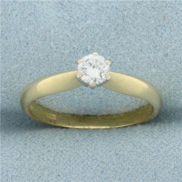 Diamond Solitaire Engagement Ring in 18k Yellow Gold