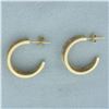 Image 2 : Tri-Color Hoop Earrings in 14k Yellow, Rose, and White Gold