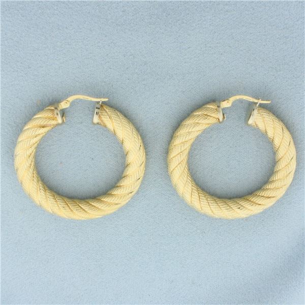 Italian Rope Hoop Earrings in 18k Yellow Gold