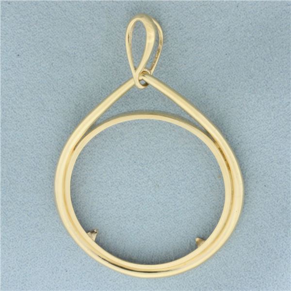 34mm $20 Gold Coin Bezel Pendant in 14k Yellow Gold