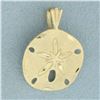 Image 1 : Sand Dollar Diamond Cut Pendant in 14k Yellow Gold
