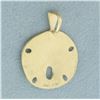 Image 2 : Sand Dollar Diamond Cut Pendant in 14k Yellow Gold