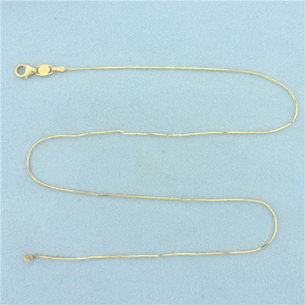Italian 16 Inch Snake Link Chain Choker Necklace in 14k Yellow Gold