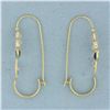 Image 2 : Sapphire Flower Drop Earrings in 18k Yellow Gold