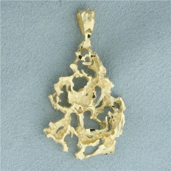 Freeform Nugget Gold Pendant in 14k Yellow Gold