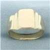 Image 1 : Mens Engravable Signet Ring in 14k Yellow Gold