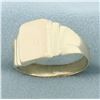 Image 2 : Mens Engravable Signet Ring in 14k Yellow Gold