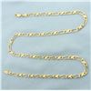 Image 1 : Italian 21 Inch Figaro Link Chain Necklace in 14k Yellow Gold