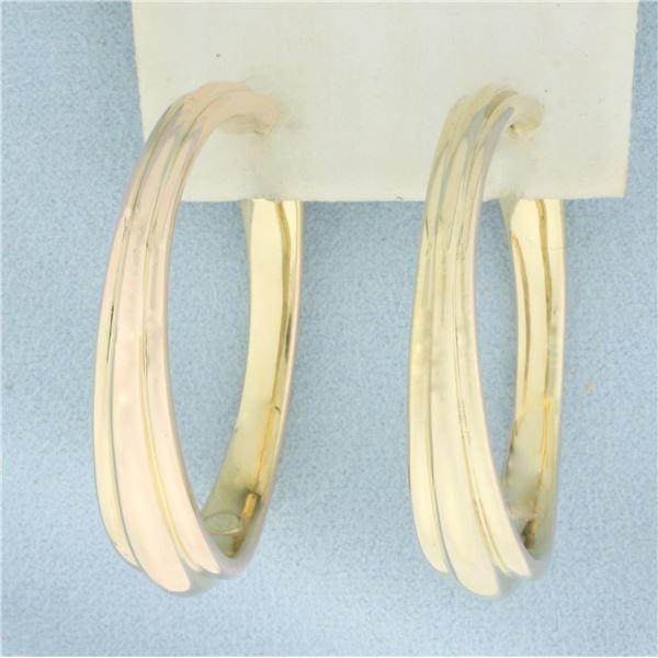 Large Hoop Earrings in 14k Yellow Gold