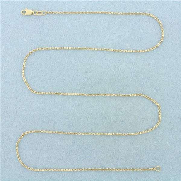 Italian 20 Inch Cable Link Chain Necklace in 14k Yellow Gold