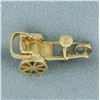 Image 2 : Mechanical Rickshaw Charm or Pendant in 14k Yellow Gold