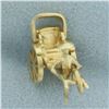 Image 3 : Mechanical Rickshaw Charm or Pendant in 14k Yellow Gold