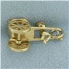 Image 4 : Mechanical Rickshaw Charm or Pendant in 14k Yellow Gold