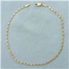 Image 1 : Paperclip Scroll Link Anklet in 14k Yellow Gold