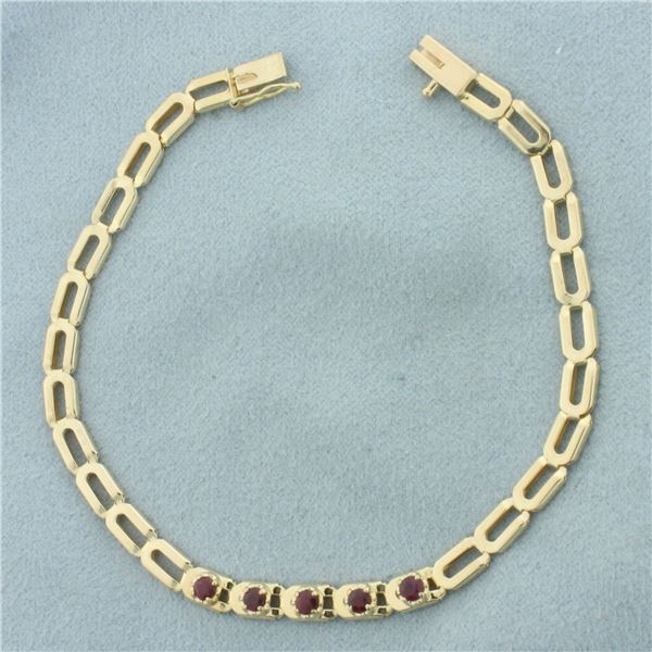 Ruby Bracelet in 14k Yellow Gold