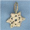 Image 1 : Diamond Cut Snowflake Pendant in 14k Yellow Gold