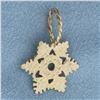 Image 2 : Diamond Cut Snowflake Pendant in 14k Yellow Gold