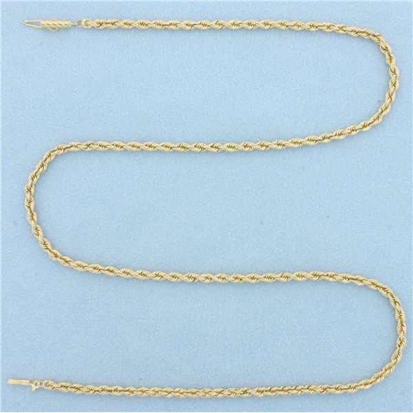 18 Inch Rope Link Chain Necklace in 18k Yellow Gold