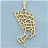 Image 2 : Nefertiti Cutout Pendant in 14k Yellow Gold