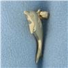 Image 2 : 3D Dolphin Pendant in 14k Yellow Gold
