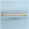 Image 2 : Vintage Floral Design Engraved Bar Pin in 10k Yellow Gold