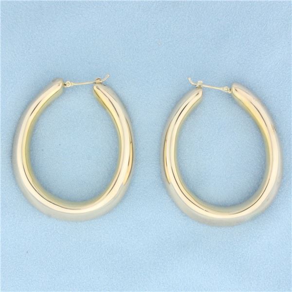 Large Italian Hoop Earrings in 14k Yellow Gold