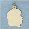 Image 2 : Engravable Girl Silhouette Charm in 14k Yellow Gold