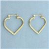 Image 1 : Heart Hoop Earrings in 14k Yellow Gold