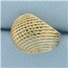 Image 2 : Woven Lattice Bombe Ring in 14k Yellow Gold