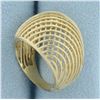 Image 3 : Woven Lattice Bombe Ring in 14k Yellow Gold