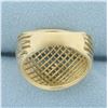 Image 4 : Woven Lattice Bombe Ring in 14k Yellow Gold