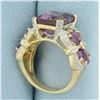 Image 3 : Ametrine and Diamond Statement Ring in 10k Yellow Gold