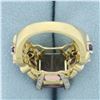 Image 4 : Ametrine and Diamond Statement Ring in 10k Yellow Gold