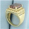 Image 3 : Ametrine and Citrine Greek Key Ring in 10k Yellow Gold