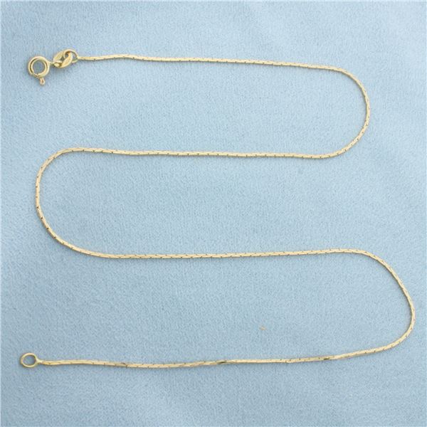 15 Inch Italian Cobra Link Chain Necklace in 14k Yellow Gold