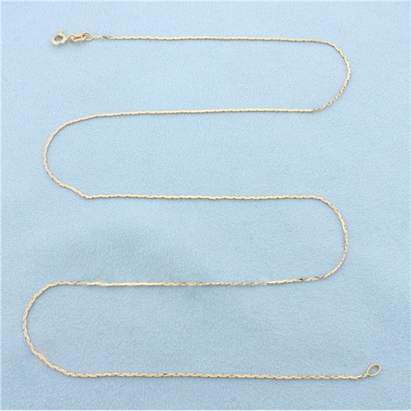 21 Inch Italian Cobra Link Chain Necklace in 14k Yellow Gold