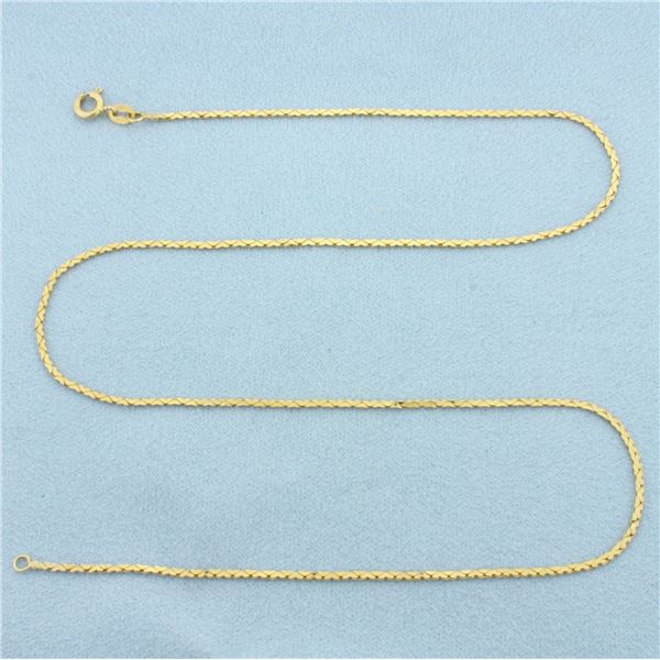 16 Inch Italian Heart Link Chain Necklace in 14k Yellow Gold