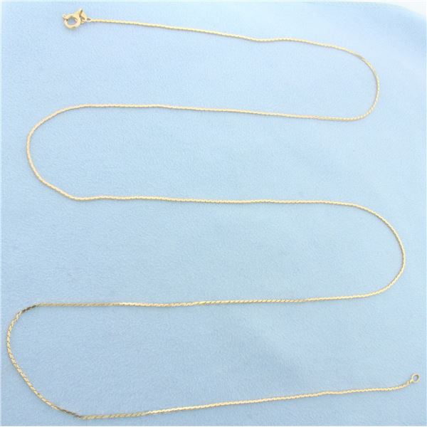 30 Inch Cobra Link Chain Necklace in 14k Yellow Gold