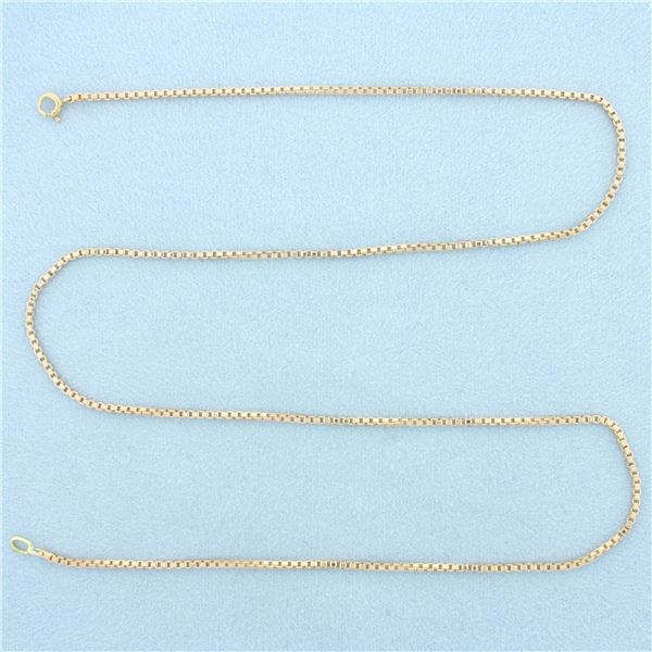20 Inch Box Link Chain Necklace in 14k Rose Gold