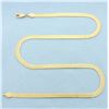 Image 1 : 16 Inch Herringbone Link Chain Necklace in 14k Yellow Gold