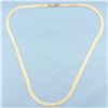 Image 1 : 20 Inch Italian Liquid Gold Herringbone Link Chain Necklace in 14k Yellow Gold