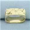 Image 1 : Squared Nugget Ring in 14k Yellow Gold