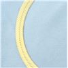 Image 2 : 20 Inch Italian Wide Herringbone Chain Necklace in 14k Yellow Gold