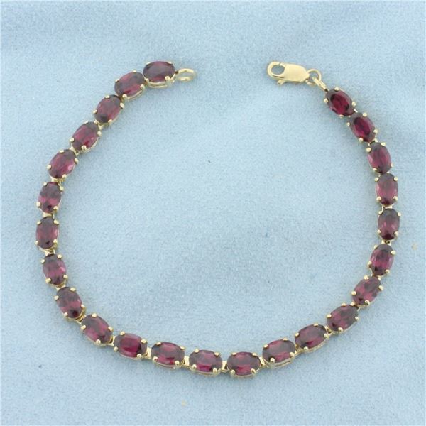 Garnet Tennis Bracelet in 10k Yellow Gold