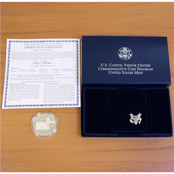 US Mint Capitol Visitor Center Silver Dollar Proof Coin OGP